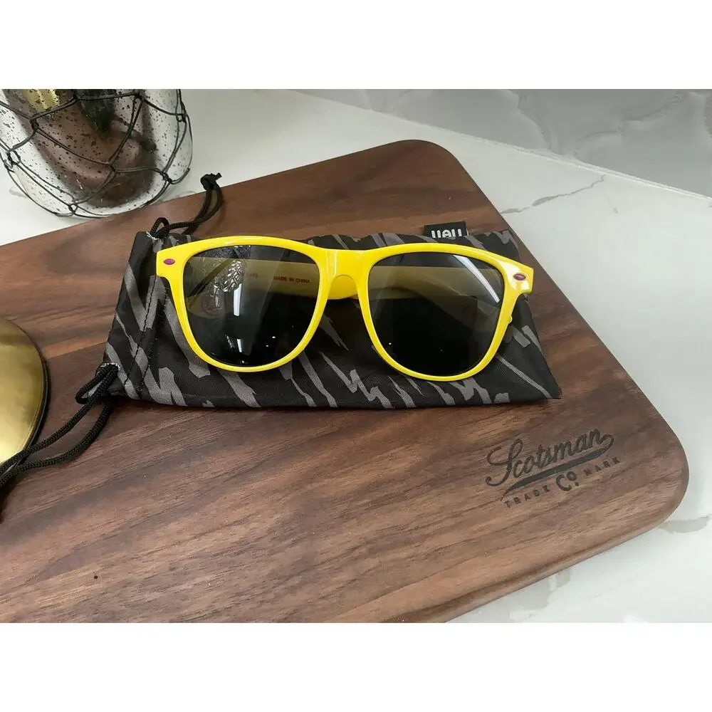 NEFF Daily Shades Wayfarer Sunglasses Yellow UV400 NWT
